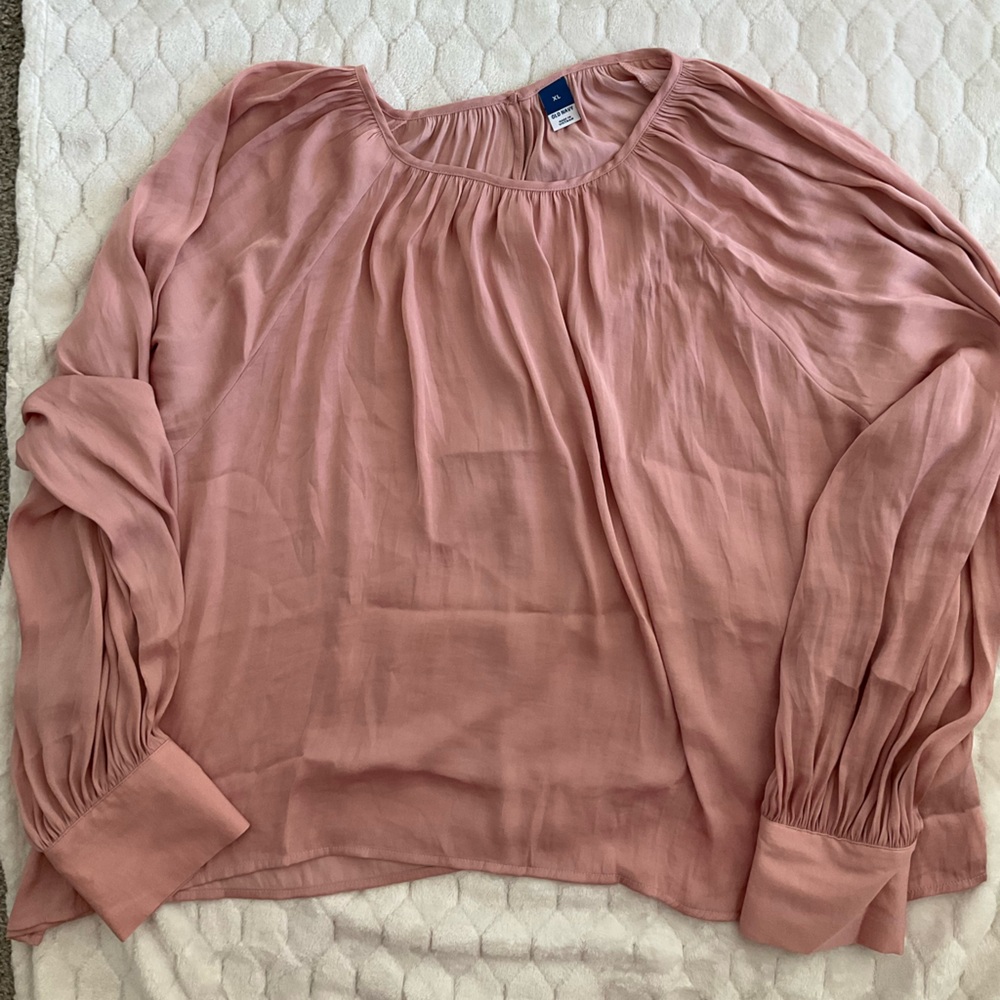 Old Navy Pink Chiffon Long Sleeve Top Sz XL NWOT - Picture 3 of 8